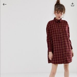 Daisy street heavy flannel shirt dress small ASOS